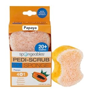 Spongeables Pedi Scrub Foot Exfoliating Wash Sponge in Papaya
